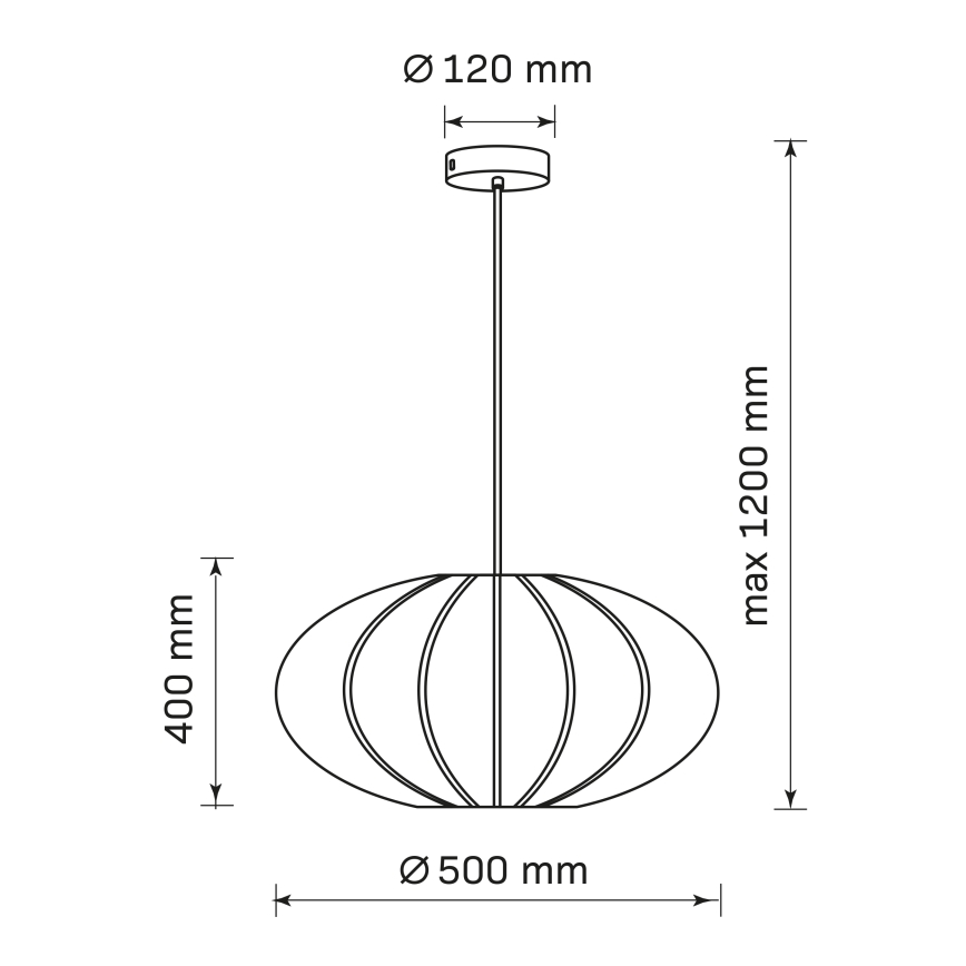Lámpara colgante KINU 1xE27/20W/230V diá. 50 cm blanco
