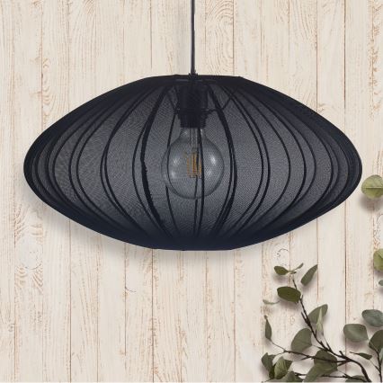 Lámpara colgante KINU 1xE27/20W/230V diá. 50 cm negro