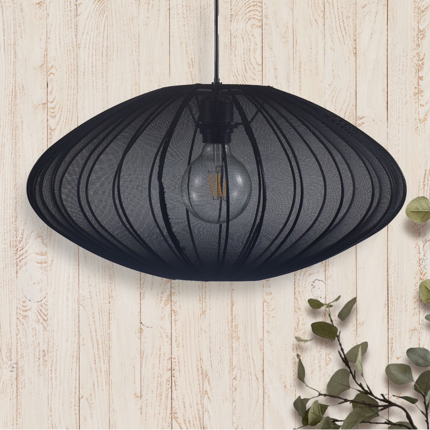 Lámpara colgante KINU 1xE27/20W/230V diá. 50 cm negro