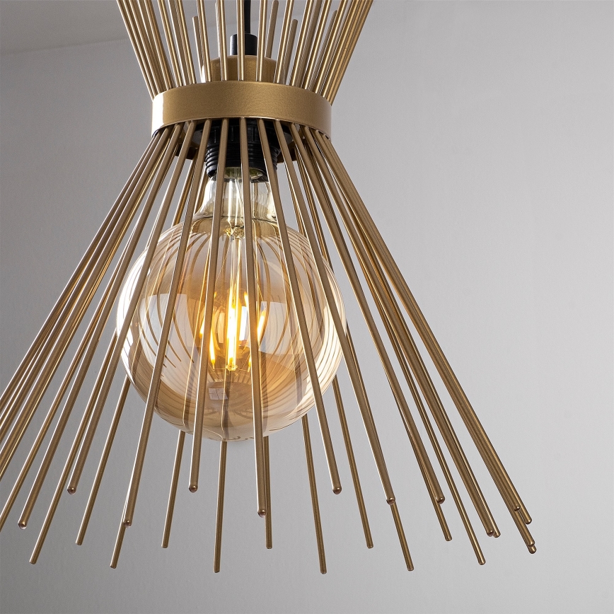 Lámpara colgante KIRPI 3xE27/40W/230V dorado