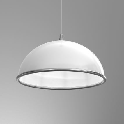 Lámpara colgante KITCHEN 1xE27/15W/230V blanco/cromo brillante