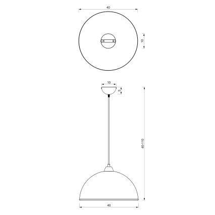 Lámpara colgante KITCHEN 1xE27/15W/230V blanco/cromo