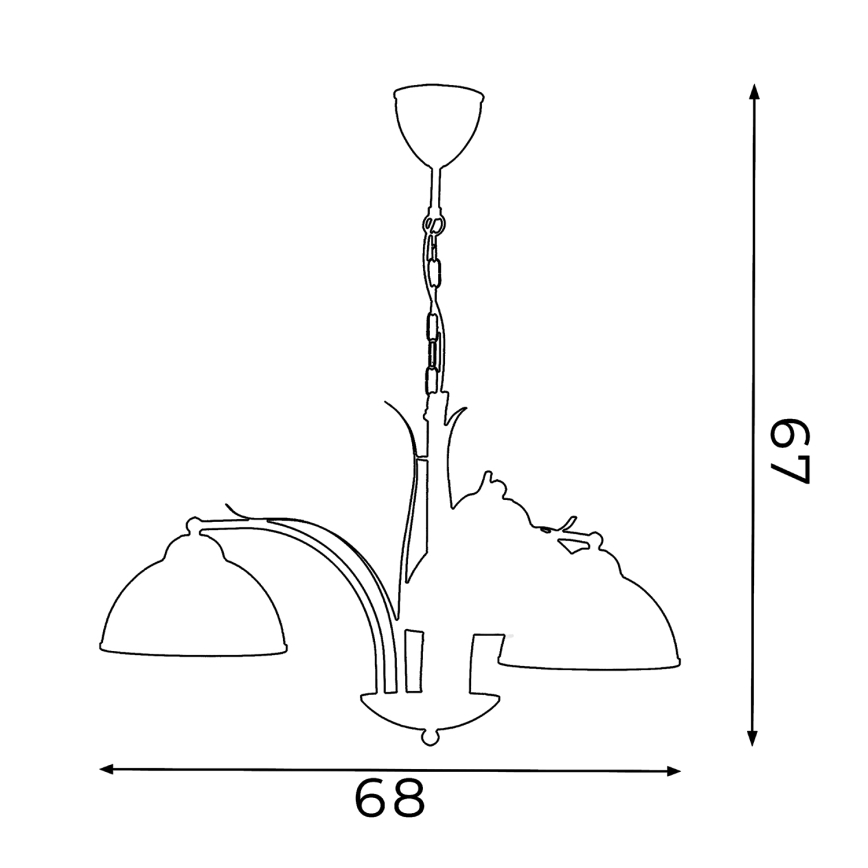 Lámpara colgante KORFU 3xE27/60W/230V