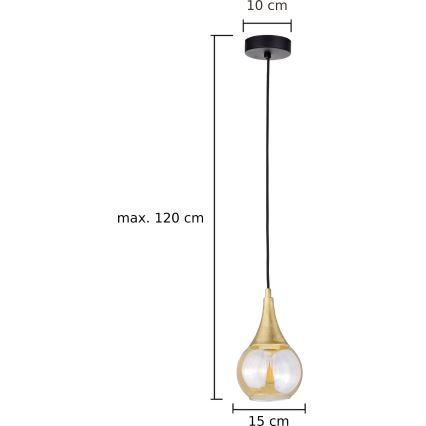 Lámpara colgante LACRIMA HONEY 1xE27/60W/230V