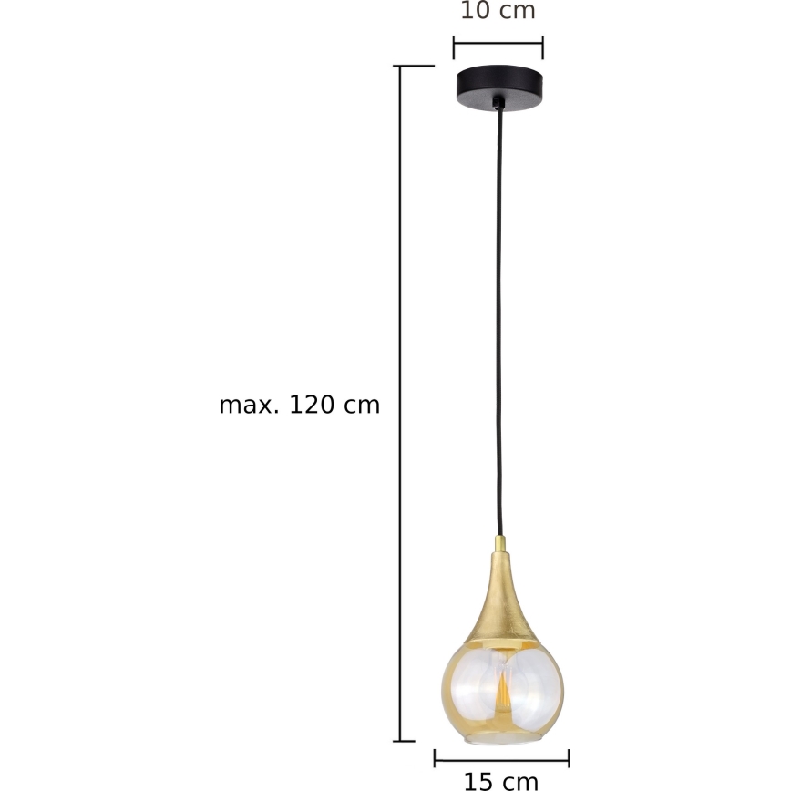 Lámpara colgante LACRIMA HONEY 1xE27/60W/230V