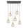 Lámpara colgante LACRIMA HONEY 6xE27/60W/230V negro/dorado/ahumado beige