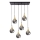 Lámpara colgante LACRIMA SMOKY 6xE27/60W/230V negro/dorado/ahumado negro