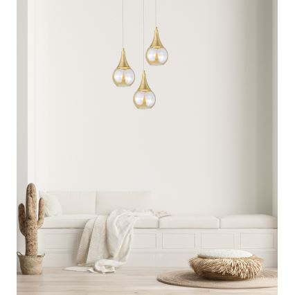 Lámpara colgante LACRIMA WHITE 3xE27/60W/230V diá. 30 cm