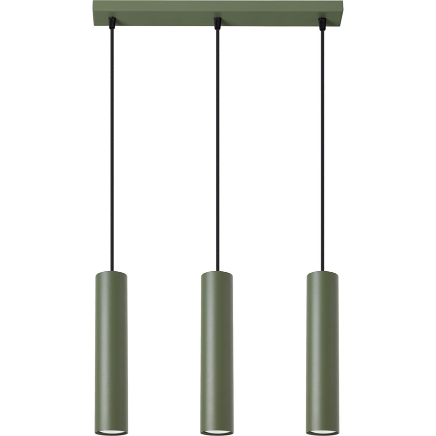 Lámpara colgante LAGOS 3xGU10/10W/230V verde