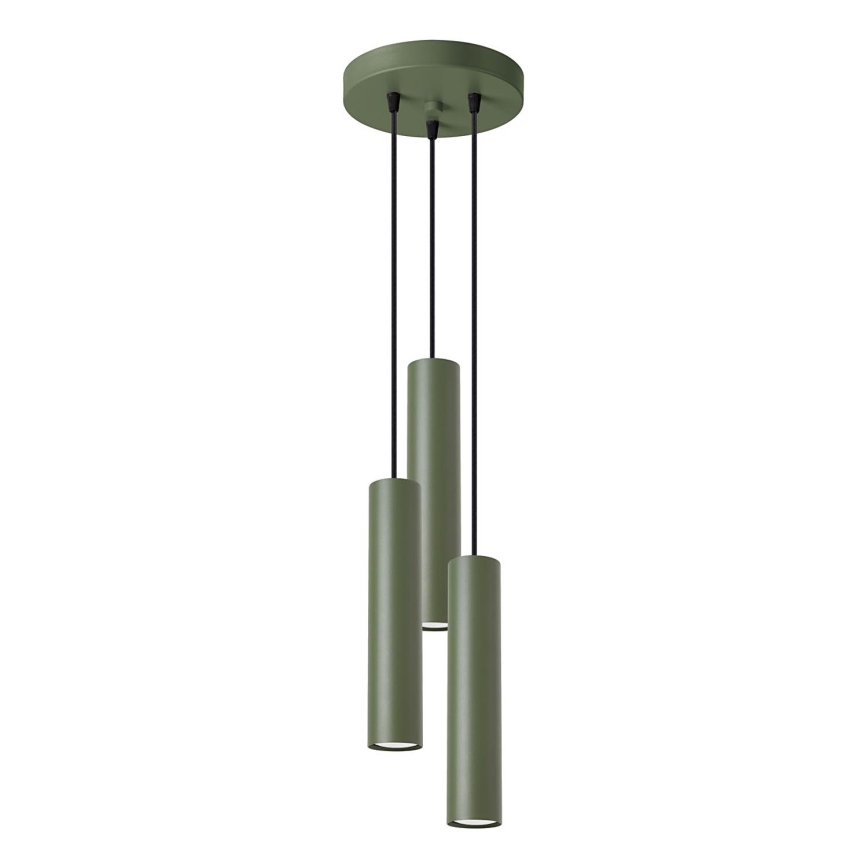 Lámpara colgante LAGOS 3xGU10/10W/230V verde