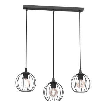Lámpara colgante LAPS 3xE27/15W/230W negro