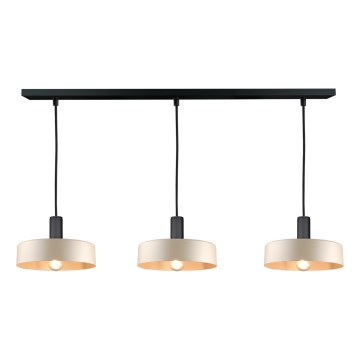 Lámpara colgante LATTE 3xE27/60W/230V beige/negro