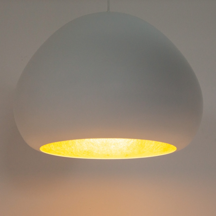 Lámpara colgante LAVA 1xE27/15W/230V blanco/dorado