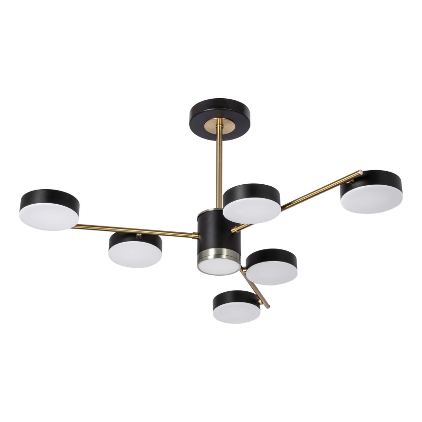 Lámpara colgante LED 6xLED/7W/230V + LED/6W 3000 - 6000K diá. 69 cm dorado/negro