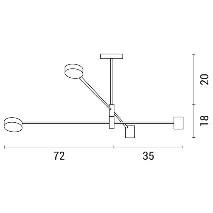 Lámpara colgante LED LED/24W/230V 3000K negro