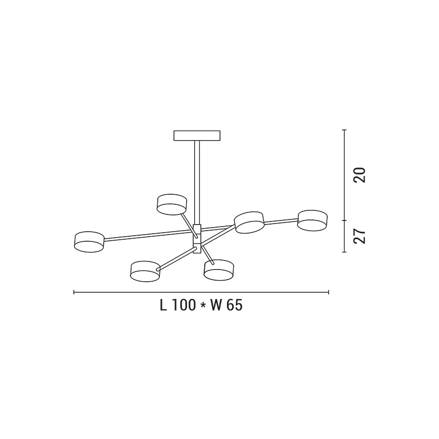 Lámpara colgante LED LED/30W/230V 3000K dorado