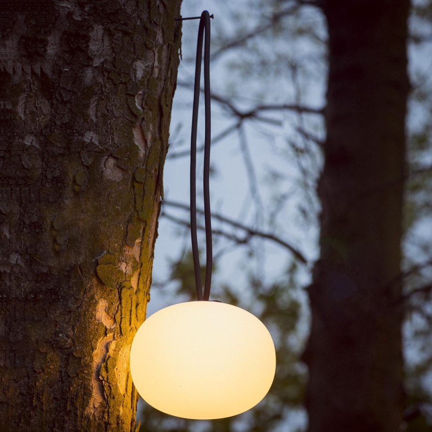 Lámpara colgante LED regulable de exterior recargable STONO LED/1W/3000 mAh IP54