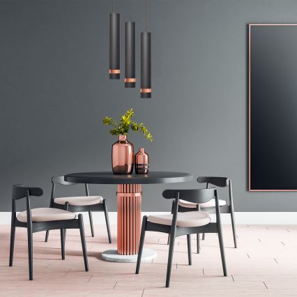 Lámpara colgante LED TUBA 3xGU10/4,8W/230V negro/cobre