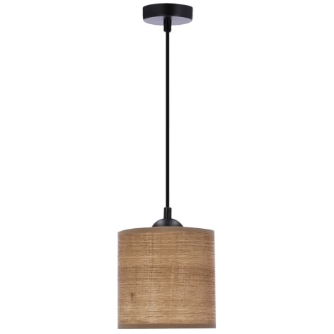 Lámpara colgante LEGNO 1xE27/40W/230V diá. 15 cm marrón