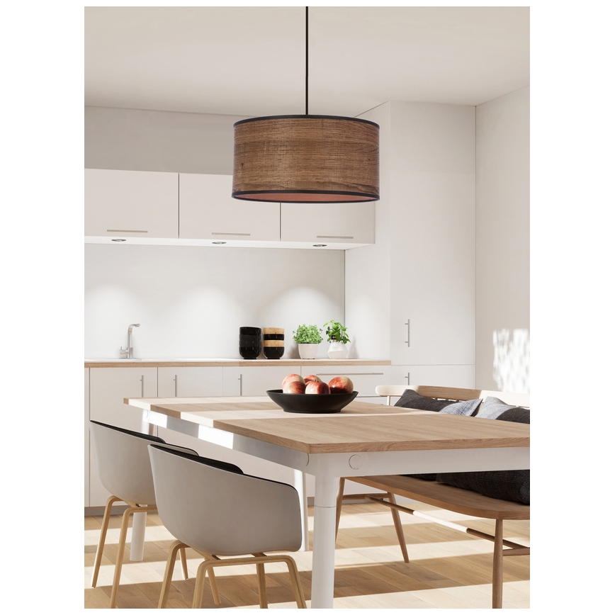 Lámpara colgante LEGNO 1xE27/40W/230V diá. 30 cm marrón