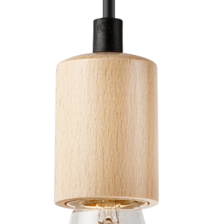 Lámpara colgante LEON 3xE27/60W/230V haya