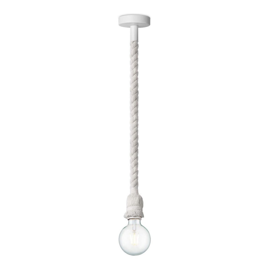 Lámpara colgante LEONARDO ROPE 1xE27/10W/230V blanco