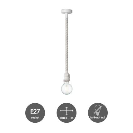 Lámpara colgante LEONARDO ROPE 1xE27/10W/230V blanco