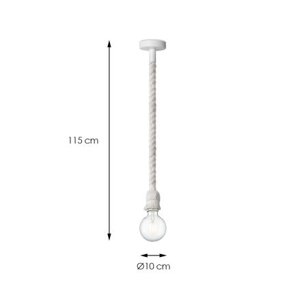 Lámpara colgante LEONARDO ROPE 1xE27/10W/230V blanco