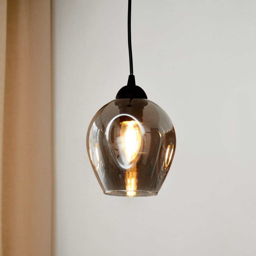 Lámpara colgante LILI 1xE27/15W/230V negro/gris