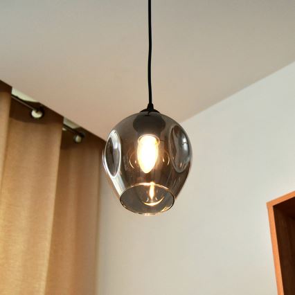 Lámpara colgante LILI 1xE27/15W/230V negro/gris