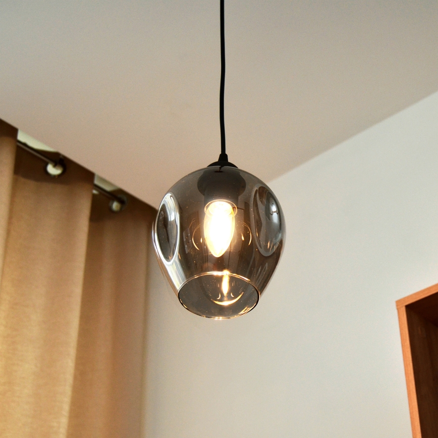 Lámpara colgante LILI 1xE27/15W/230V negro/gris