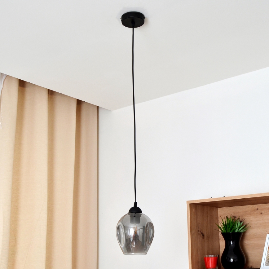 Lámpara colgante LILI 1xE27/15W/230V negro/gris