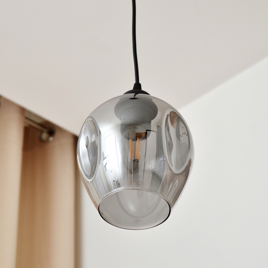 Lámpara colgante LILI 1xE27/15W/230V negro/gris