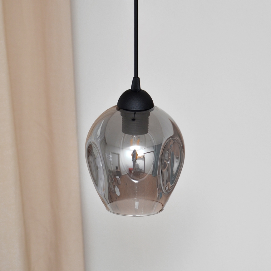 Lámpara colgante LILI 1xE27/15W/230V negro/gris