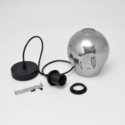 Lámpara colgante LILI 1xE27/15W/230V negro/gris