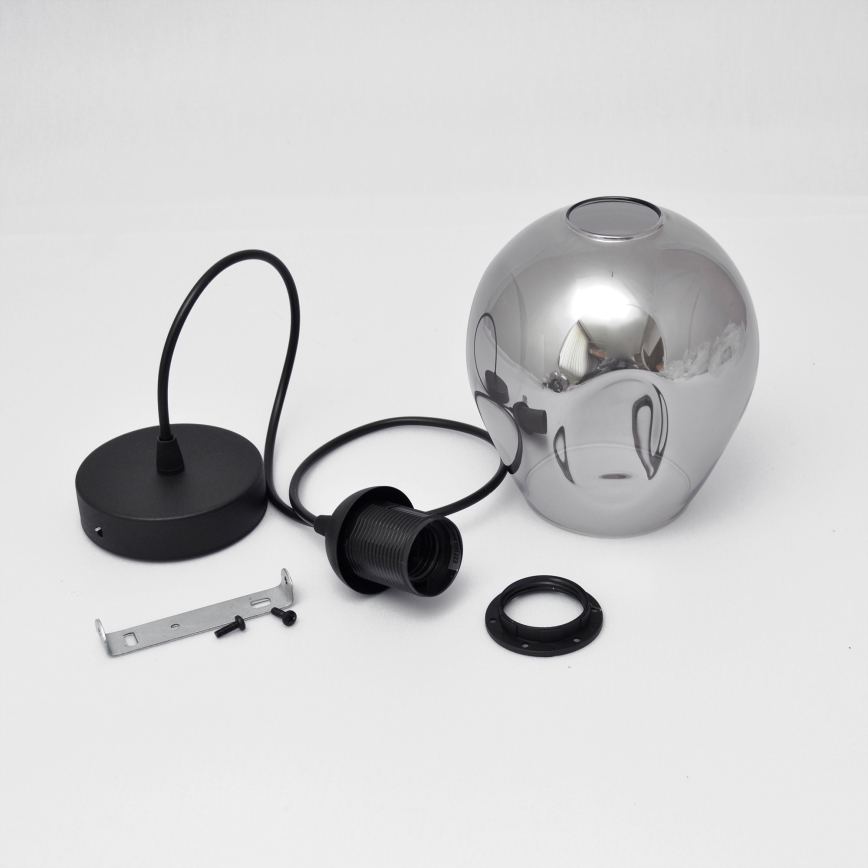 Lámpara colgante LILI 1xE27/15W/230V negro/gris