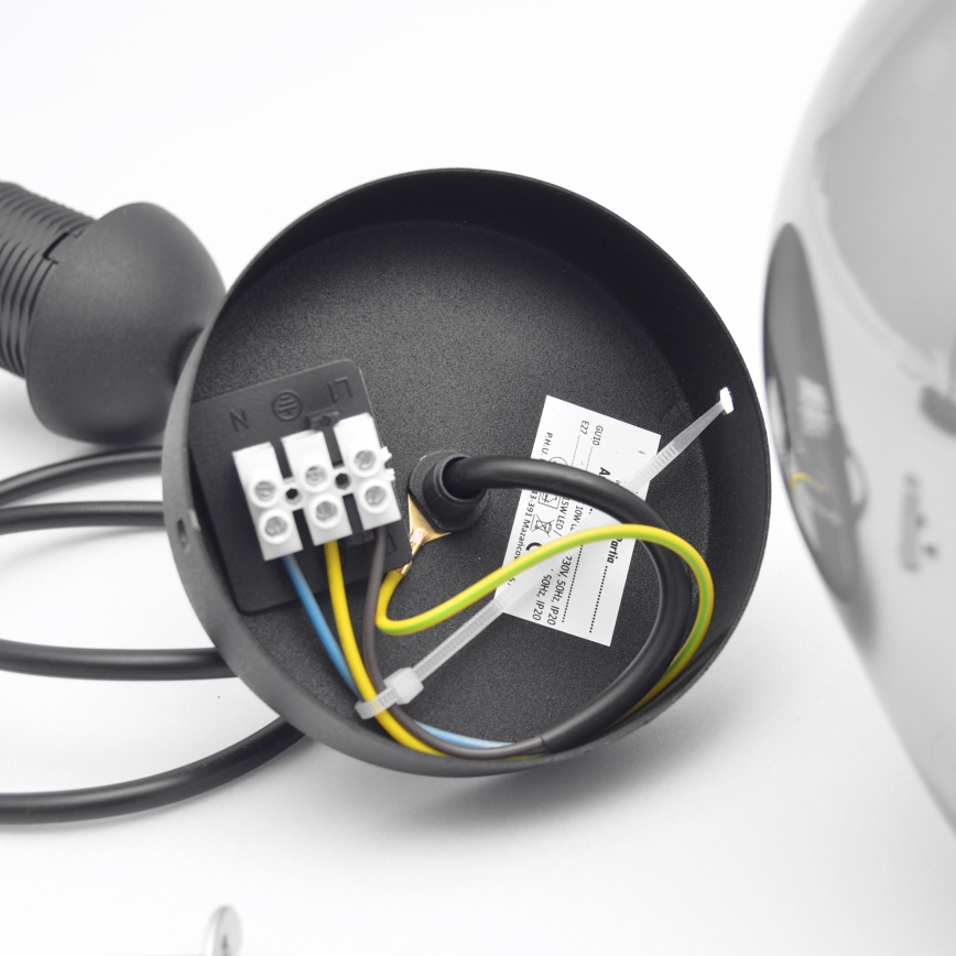 Lámpara colgante LILI 1xE27/15W/230V negro/gris