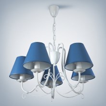 Lámpara colgante LILLIAN 5xE14/40W/230V azul oscuro