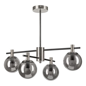 Lámpara colgante LILOU 4xE14/5W/230V cromo mate/ahumado