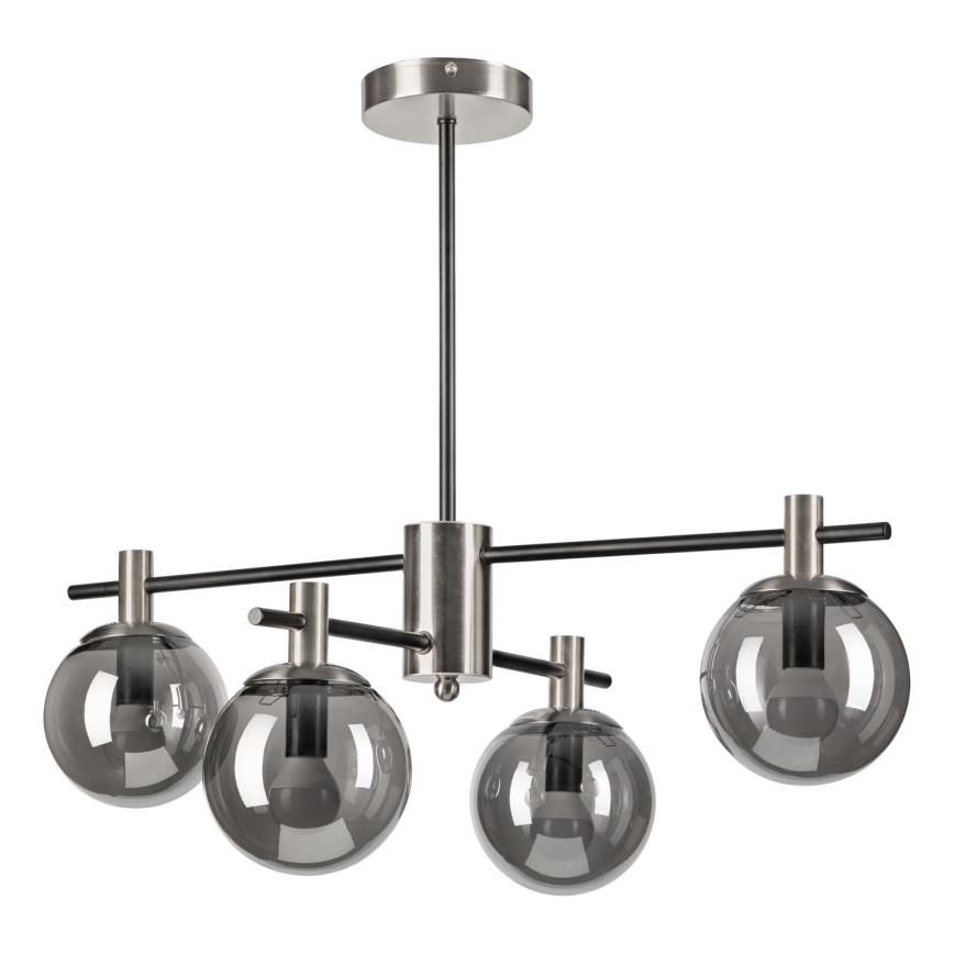 Lámpara colgante LILOU 4xE14/5W/230V cromo mate/ahumado