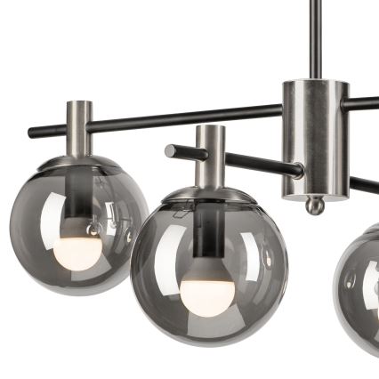 Lámpara colgante LILOU 4xE14/5W/230V cromo mate/ahumado