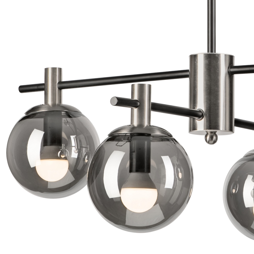 Lámpara colgante LILOU 4xE14/5W/230V cromo mate/ahumado