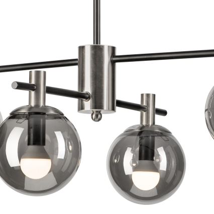 Lámpara colgante LILOU 4xE14/5W/230V cromo mate/ahumado