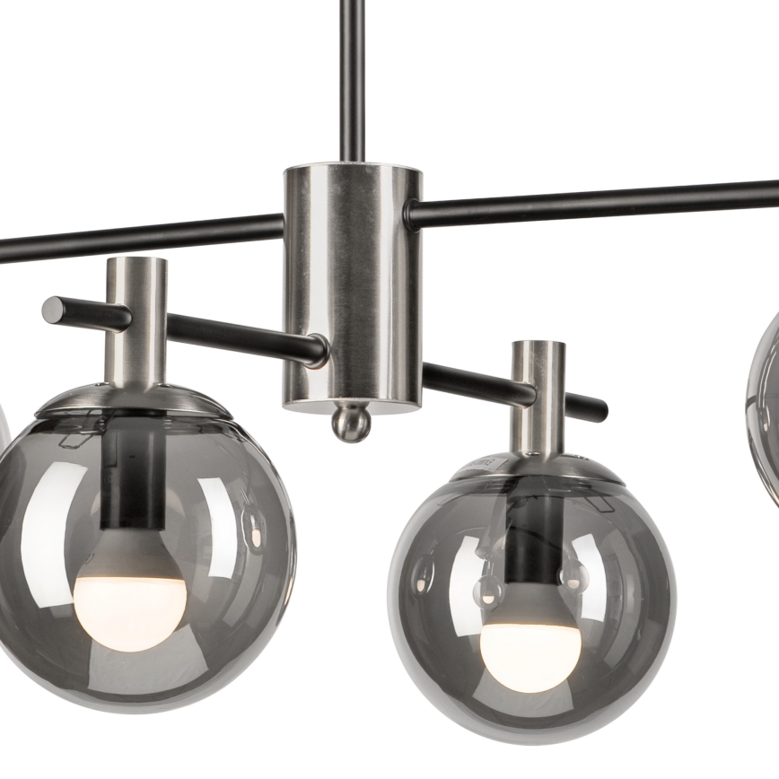 Lámpara colgante LILOU 4xE14/5W/230V cromo mate/ahumado
