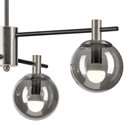 Lámpara colgante LILOU 4xE14/5W/230V cromo mate/ahumado