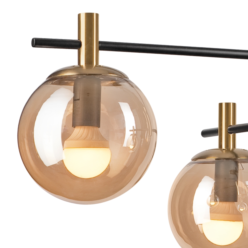 Lámpara colgante LILOU 4xE14/5W/230V dorado/negro/beige ahumado