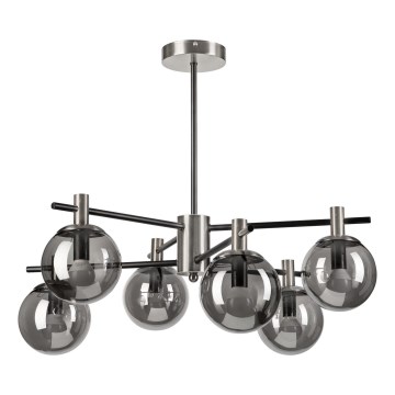 Lámpara colgante LILOU 6xE14/5W/230V cromo mate/ahumado