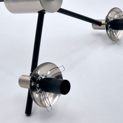 Lámpara colgante LILOU 6xE14/5W/230V cromo mate/ahumado