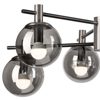 Lámpara colgante LILOU 6xE14/5W/230V cromo mate/ahumado