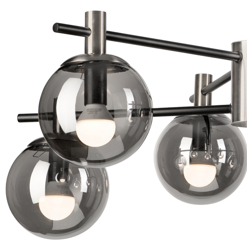 Lámpara colgante LILOU 6xE14/5W/230V cromo mate/ahumado
